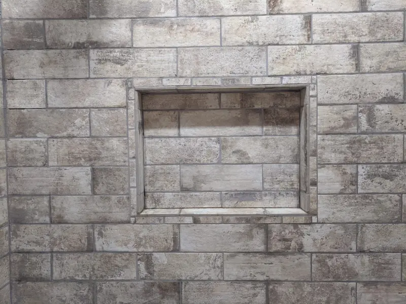 Custom tile niche detail by Tile Surrounds