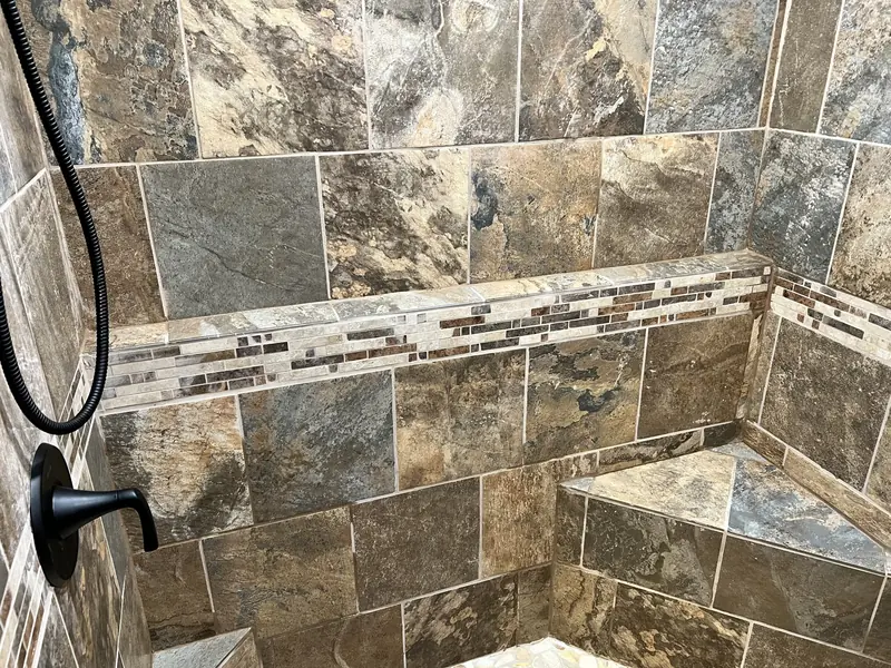 Custom tile surround shower built by Tile Surrounds